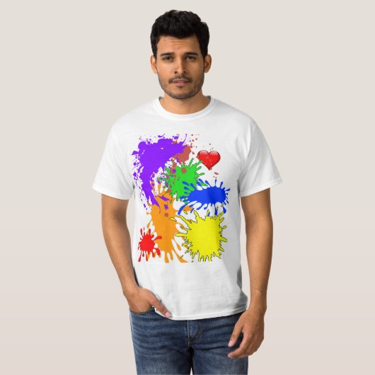 Verf Splatter T-shirt (Voorkant volledig)