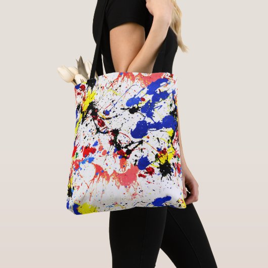Verf Splatter Tote Bag (Dichtbij)