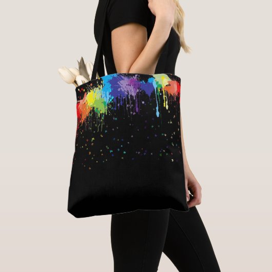 Verf Splatter Tote Bag (Dichtbij)