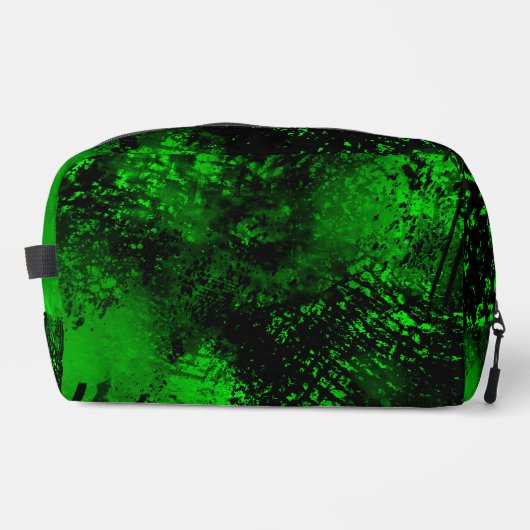 Verf Splatter Uitkomen Effect Groen & Zwart Toilettasje (Voorkant)