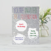 Verf Splatter uitnodigen | Kleurrijke Kinder parti Kaart (Staand voorkant)