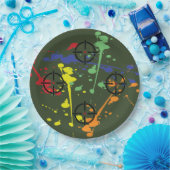 Verf Splatter van de Groene Verf van het Leger Papieren Bordje (Feest)