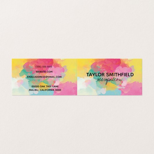 Verf Splatter Visitekaartje (Buitenkant ongevouwen)