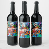 Verf Splatter Wijn Etiket (Flessen)