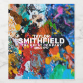 Verf Splatter Wijn Etiket (Enkel label)