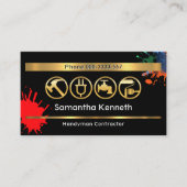 Verf Splattered Wall Handyman Tools Visitekaartje (Voorkant)