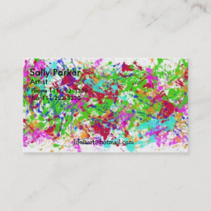 verf-splatters-1, Sally Parker, Artist, Telefoon . Visitekaartje