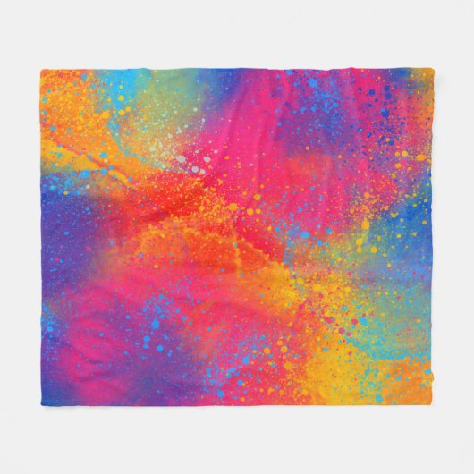 Verf Spletters Fleece Deken (Voorkant (Horizontaal))