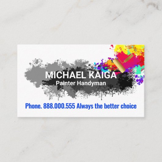 Verf Spletters Home Schilderen Service Visitekaartje (Voorkant)