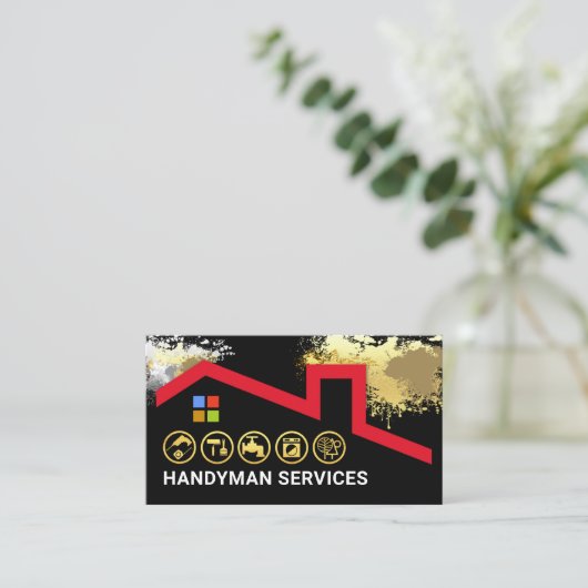 Verf Spletters Rooftop Building Visitekaartje (Staand voorkant)