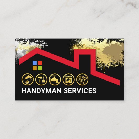 Verf Spletters Rooftop Building Visitekaartje (Voorkant)