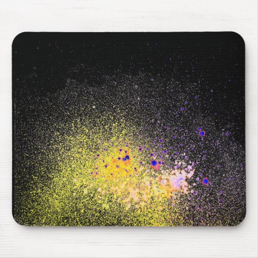 Verf spuit Abstract op zwart Muismat (Voorkant)