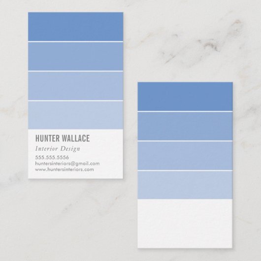 VERF STAAL CHIP moderne ombre maagdenpalm blauw Visitekaartje (Voorkant / Achterkant)