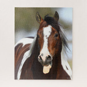 Verf Stallion met Tongue-uitschot Legpuzzel