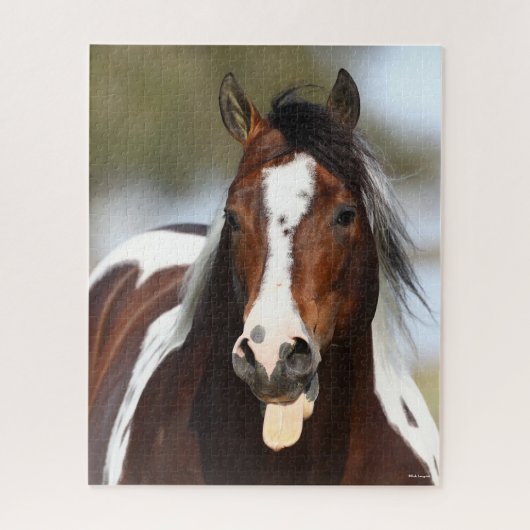 Verf Stallion met Tongue-uitschot Legpuzzel (Verticaal)