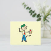 Verf Stickfiguur Briefkaart (Staand voorkant)
