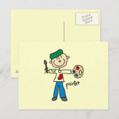 Verf Stickfiguur Briefkaart (Voorkant / Achterkant)