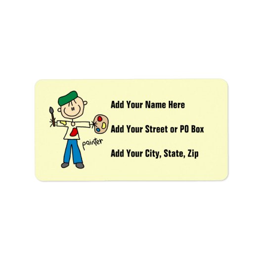Verf Stickfiguur Etiket (Voorkant)
