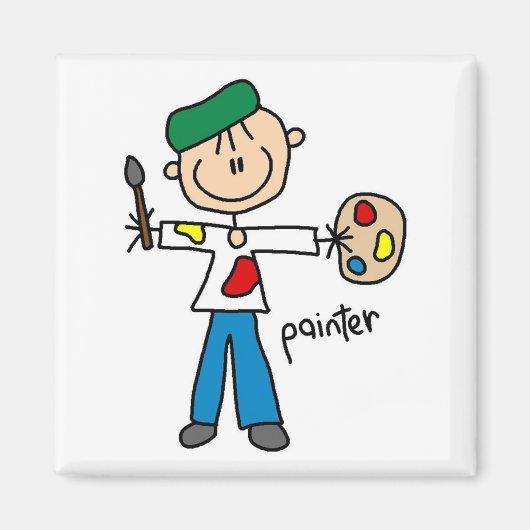 Verf Stickfiguur Magneet (Voorkant)