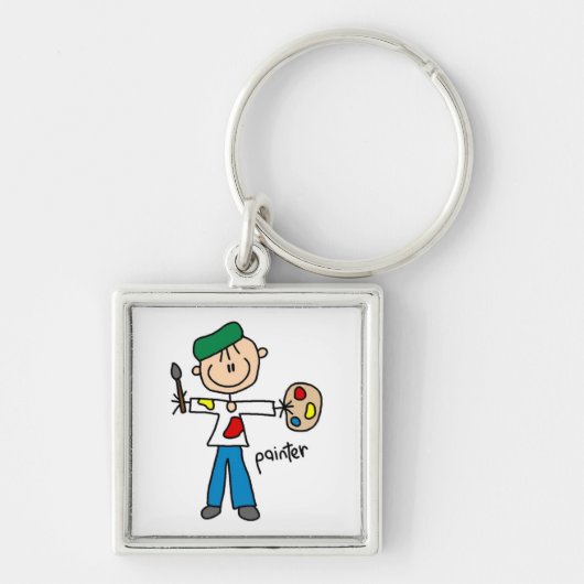 Verf Stickfiguur Sleutelhanger (Voorkant)