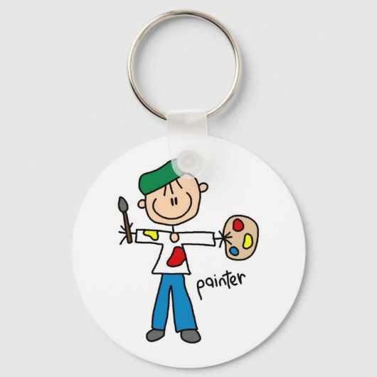 Verf Stickfiguur Sleutelhanger (Voorkant)