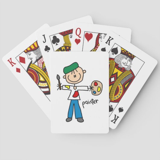 Verf Stickfiguur Speelkaarten (Achterkant)