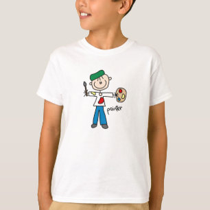 Verf Stickfiguur T-shirt