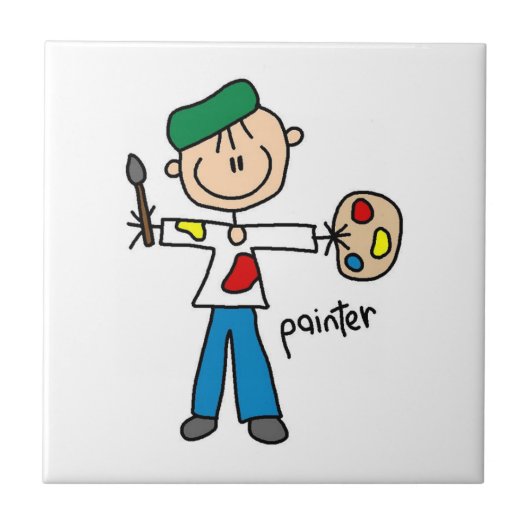 Verf Stickfiguur Tegeltje (Voorkant)