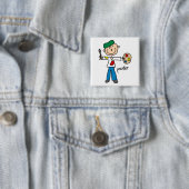 Verf Stickfiguur Vierkante Button 5,1 Cm (In situ)