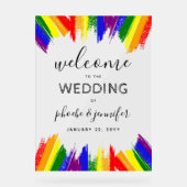 Verf streken Pride vlag LGBTQ Bruiloft Acryl Bord (Voorkant)