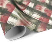 Verf Stroke rood en groen geplakt Cadeaupapier (Rol Hoek)