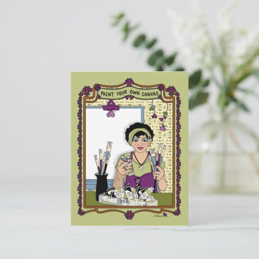 Verf Uw Eigen Canvas_A_ Briefkaart (Staand voorkant)