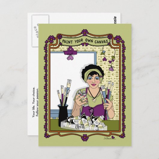 Verf Uw Eigen Canvas_A_ Briefkaart (Voorkant / Achterkant)