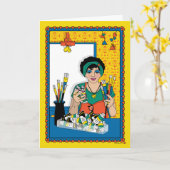 Verf Uw Eigen Canvas_B_Wenskaart Kaart (Gele Bloem)