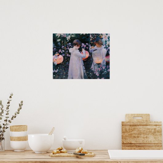  verf van de lampverlichting van de lantaarn poster (Keuken)