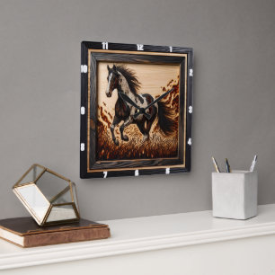 Verf Veld: Zonovergoten Trot Hout Custom Design Vierkante Klok