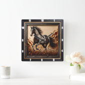 Verf Veld: Zonovergoten Trot Hout Custom Design Vierkante Klok (Huis)