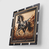 Verf Veld: Zonovergoten Trot Hout Custom Design Vierkante Klok (Hoek)