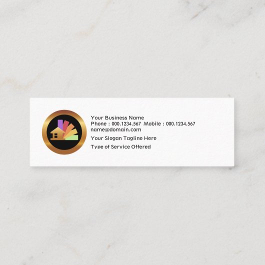 Verf Verf Schilderplaat Blauwe Grunge Peeling Mini Visitekaartje (Achterkant)