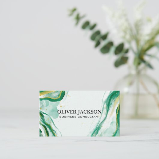 Verf voor groene artistieke Waterverf Visitekaartje (Staand voorkant)