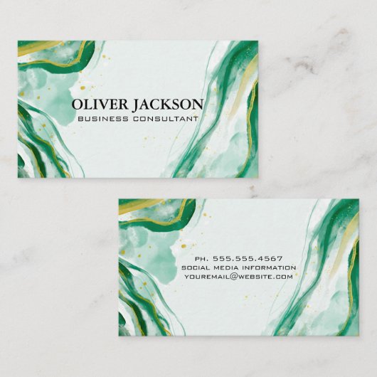 Verf voor groene artistieke Waterverf Visitekaartje (Voorkant / Achterkant)