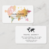 Verf voor Wereldkaart van reisagent Visitekaartje (Voorkant / Achterkant)