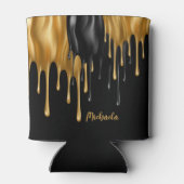 Verf voor zwart en gouddruppels op maat blikjeskoeler (Achterkant)