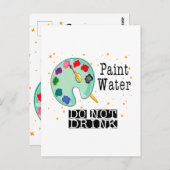 Verf water Drink niet Briefkaart (Voorkant / Achterkant)