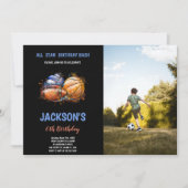 Verf Zwarte Sportavendag Uitnodigingen met foto (Voorkant)