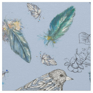 Verfaarden Verlaat Natuur blauw tekenen Stof
