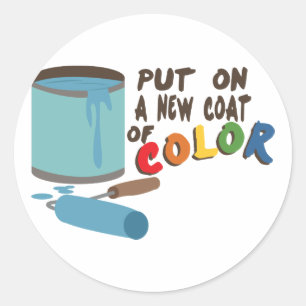 verfblik en rol ronde sticker