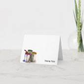 Verfblikken in rood-groen geel bedankkaart (Voorkant)