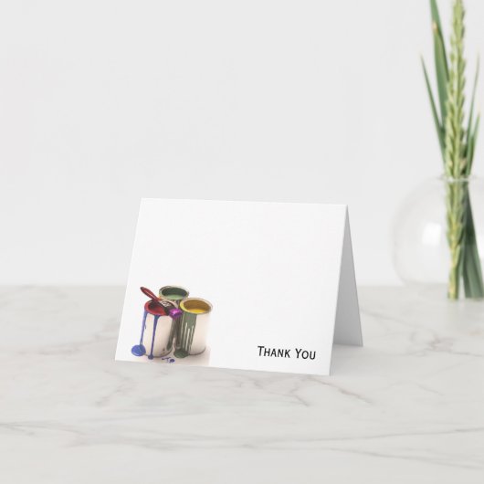 Verfblikken in rood-groen geel bedankkaart (Voorkant)