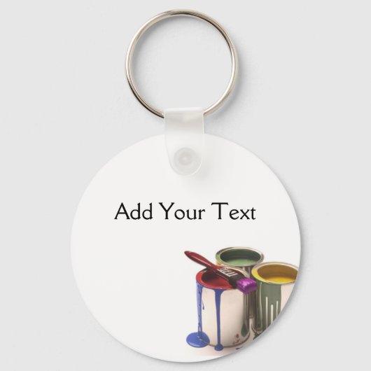 Verfblikken in rood-groen geel sleutelhanger (Voorkant)